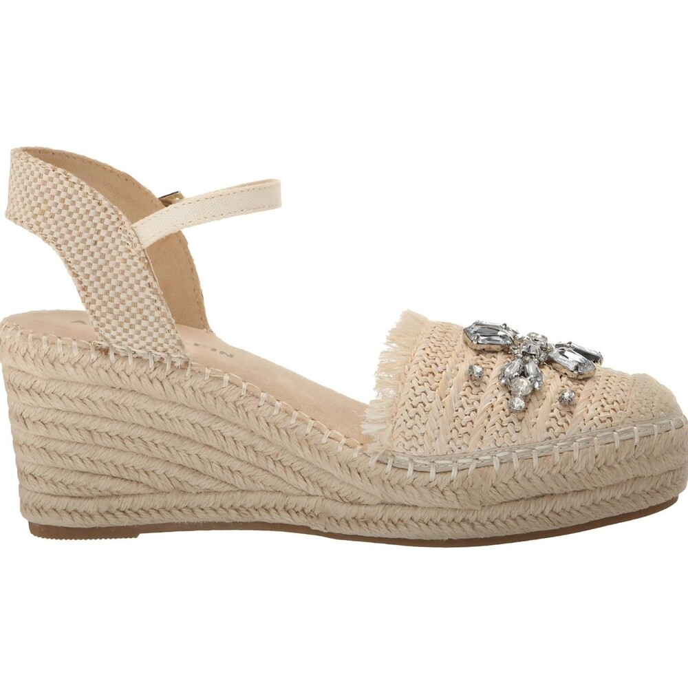 Anne Klein Women's Sandals Crystal Espadrille Wedge Size 10 closed toe New - Picture 7 of 7